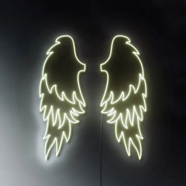 Cartel Neón Led Alas angel
