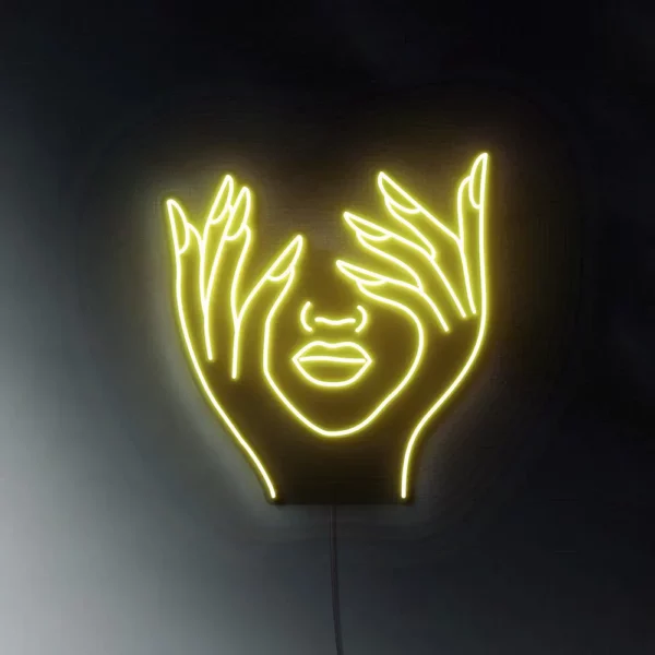Cartel Neón Led Beauty hand