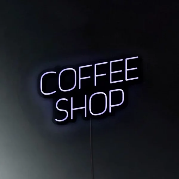 Cartel Neón Led Coffee shop (Mayúscula)