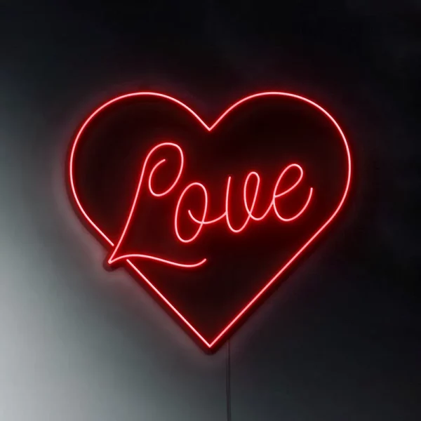Cartel Neón Led Corazón Love