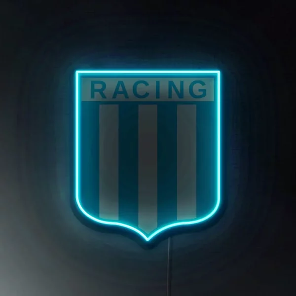 Cartel de neon led del escudo de racing club de avellaneda