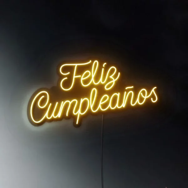 Cartel Neón Led Feliz cumpleaños