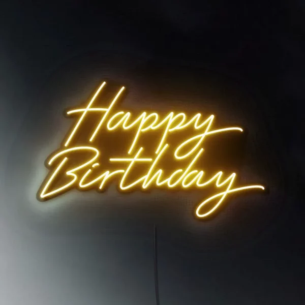 Cartel Neón Led Happy Birthday (Cursiva)